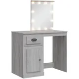 vidaXL Schminktisch mit LED-Leuchten Grau Sonoma 90x42x132,5 cm