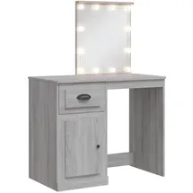 vidaXL Schminktisch mit LED-Leuchten Grau Sonoma 90x42x132,5 cm