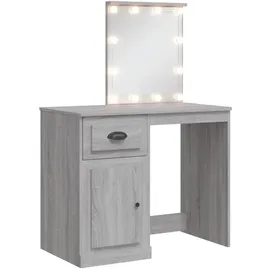 vidaXL Schminktisch mit LED-Leuchten Grau Sonoma 90x42x132,5 cm