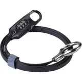 BBB LoopSafe Fahrradschloss für Rennrad MTB und Urban Cycling 3-Stellig Code Kombination Kabelschloss aus Gehärtetem Stahl 120cm BBL-55, Schwarz