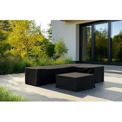 OUTFLEXX Abdeckhauben-Set für Gartenlounges, schwarz, Ripstop-Gewebe/Polyester, wasserabweisend, UV-Schutz