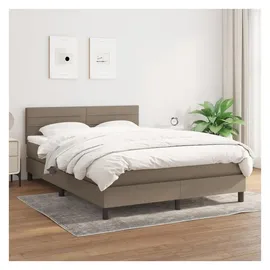 vidaXL Boxspringbett 140 x 200 cm Taupe