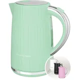 Russell Hobbs Wasserkocher Eden Pistazie Edelstahlakzente (herausnehmbarer Kalkfilter,Deckelöffnung per Knopfdruck,Wasserstandsanzeige,leuchtender Schalter, BPA frei) Teekocher 27364-70