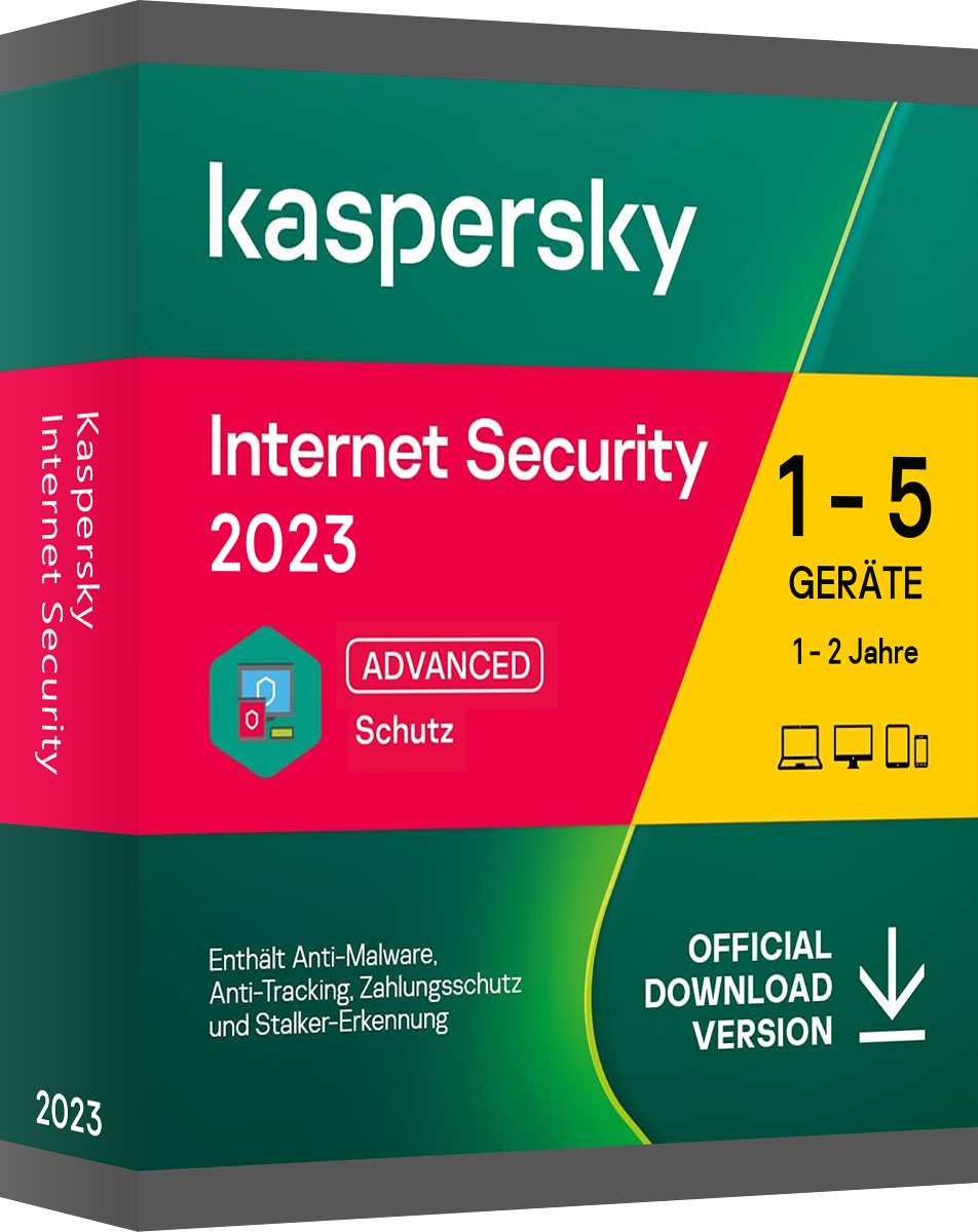 Kaspersky Internet Security 2023 PC/MAC/Android | 5 Geräte / 1 Jahr