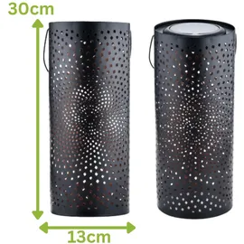 Marrakesch Orient & Mediterran Interior Orientalische Solarlaterne Solar Laterne Deko Outdoor Fava Schwarz