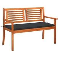 VidaXL 2-Sitzer-Gartenbank mit Auflage 120 cm Massivholz Eukalyptus