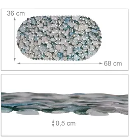 Relaxdays Badewannenmatte Steinoptik, Anthrazit
