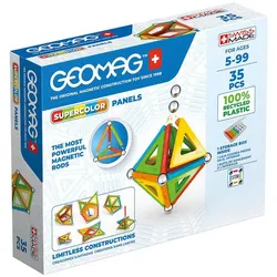 Geomag Supercolor Panels Recycled, Magnetbausystem, 35 Teile