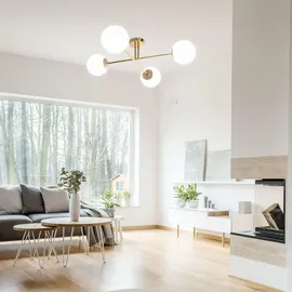 TOOLIGHT Deckenlampe App1248-4Cp Gold Metall Glas E27 4-Punkt-Licht - Gold