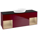 Villeroy & Boch Finion Waschtischunterschrank GD02PCHB 120cm, Abdeckplatte black matt, Emotion, Regale Oak Veneer, Peony Matt