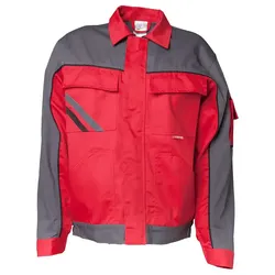 Bundjacke "HIGHLINE" 285g/m2 Canvas-Besatz - 30 - rot/schiefer/schwarz