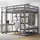 stilvora Hochbett mit Schreibtisch 140 x 200 cm Kiefer massiv grau