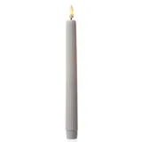 MARELIDA LED Stabkerze gerillte Tafelkerze Dinner Spitzkerze 25cm weiß 1 Stück