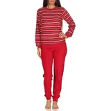 RELAX by Normann Frottee Pyjama gestreift Rot 40/42