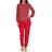 RELAX by Normann Frottee Pyjama gestreift Rot 40/42