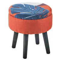 Kobolo Sitzhocker ASILI Kunstleder 34 x 35 x 34 cm Orange