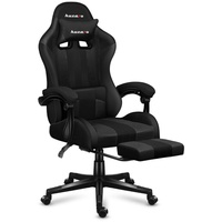 huzaro Force 4.7 | Gaming Stuhl Bürostuhl Computerstuhl PC Chair | 90-140° Neigungswinkel Kopfstütze Lendenkissen Fußstütze | Schwarz