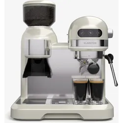Bella Café Espressomaschine   Vintage   Mahlwerk   19 bar   Milchschaum   2 Tassen   1550 W Creme