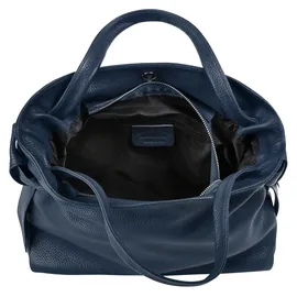 Samantha look Henkeltasche SAMANTHA LOOK, Damen, Gr. B/H/T: 33cm x 23cm x 12cm onesize, blau, Leder, leicht glänzend, unifarben, Taschen, echt Leder, Made in Italy