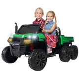 ACTIONBIKES MOTORS UTV-Kinder-Elektroauto A730 mit 6x4 Vierradantrieb, 2-Sitzer, Kippmulde, Fernbedienung, EVA-Reifen (Grün/Schwarz)