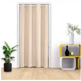 Jibenhome Türvorhang Ösen Thermo Gardinen,Blickdicht Vorhang,Treppe Thermovorhang, Einfarbig beige
