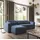 Fun Möbel Ecksofa Schlafsofa WALDO Stoff Poso Blau Ottomane Links - Blau