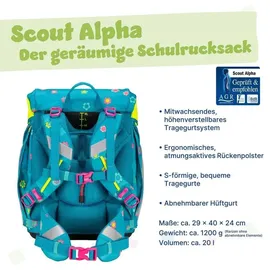 Scout Alpha 4-tlg. Little Flowers petrol pink