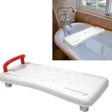 ASIAD Badewannenbrett, Sitzbrett Badewannensitz Wannensitz Senioren Wannenbrett, Belastbarkeit bis zu 150 kg, für Badewanne, mit Rot Griff,Weiß