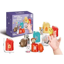 Fivejoy Handpuppe Baby Spielzeug - 6/10Tierfiguren Fingerpuppen Spielzeug (6-tlg), Lernspielzeug Spielzeug, Geschenk für Junge und Mädchen