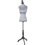 MCW Schneiderpuppe T221, Schaufensterpuppe Torso weiblich, Schaumstoff ~ Samt grau
