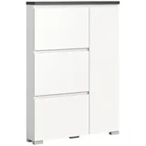Möbel Boss Schuhschrank 95x130x18 cm Weiß/Grau