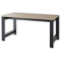 Stella Trading JASMIN Schreibtisch in Graphit, Artisan Eiche Optik - Bürotisch Computertisch mit großer Arbeitsfläche - Landhausstil Büromöbel Komplettset - 160 x 76 x 80 cm (B/H/T)