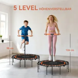 sportnow Fitness Trampolin 128 cm Schwarz