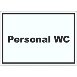 HB-Druck Personal WC Aufkleber mit Text waagerecht A1 (594x841mm)