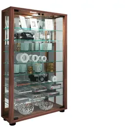 VCM Vitrine Lumo 59 x 91,3 x 18 cm Braun