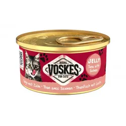 Voskes Jelly Thunfisch mit Lachs Nassfutter Katze (24x85 g) 2 Paletten (48 x 85 g)