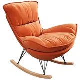 Xlmoebel Schaukelstuhl Luxuriöser Relaxsessel mit orangefarbenem Textilbezug (1 St), Hergestellt in Europa orange