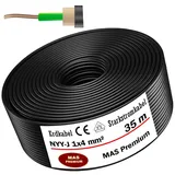 MAS-Premium® Erdkabel Deutscher Marken-Elektrokabel Ring zur Verlegung im Erd- und Außenbereich Standard Starkstromkabel (NYY-J 1x4 mm2, 35m)