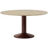 Muuto - Midst Esstisch, Ø 140 cm, Eiche geölt / dunkelrot