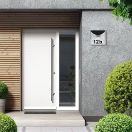Melitec Solar Hausnummer SH04 beleuchtet, inkl. Hausnummernset, Dämmerungssensor