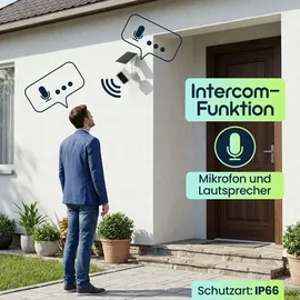 ideoon WLAN Solar Überwachungskamera 3MP Weiß