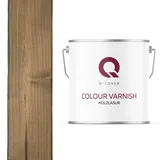 Q-Cover Holzlasur Braun-grau 7013, 5L (ca.25m2-1 Anstrich) Satin Holzschutz Holzschutzlasur Lasur Wasserbasierte Innen Außen Lasur Abperleffekt Für Holz