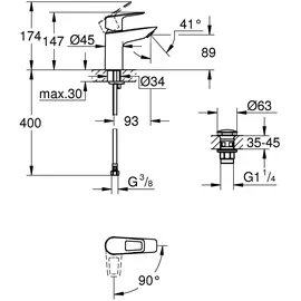 Grohe BauLoop Einhandmischer Chrom