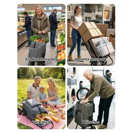 HOMECALL Einkaufswagen 4-in-1 grau