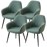 WYLEBER Dehnbare-Esszimmer Stuhlhussen mit Armlehne 1/2/4/6er-Set,Universelle Passform Esszimmer Stuhlhussen mit Gebogener Rückenlehne,für Zuhause Restaurant Küche Hotel Partys(PEA Green,4 Set)