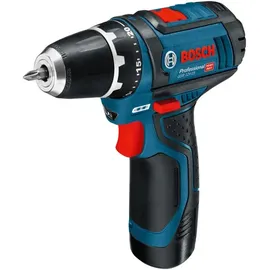 Bosch GSR 12V-15 Professional inkl. 2 x 2,0 Ah + Ladegerät + Handwerkzeuge + L-Boxx 060186810R