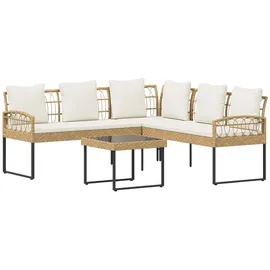 vidaXL Garten-Lounge-Set 2-tlg. beige