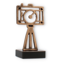 Pokal Konturfigur Kamera altgold auf schwarzem Marmorsockel 14,5cm
