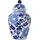 Beliani Vase mit Deckel Cuenca Porzellan 36 cm Weiß / Blau