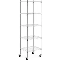 Royal Catering Metallregal Standregal Steckregal Haushaltsregal Küchenwagen 4 Rollen